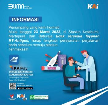 Divre IV Hanya menyediakan Pelayanan Rapid Test Antigen di Stasiun Tanjungkarang